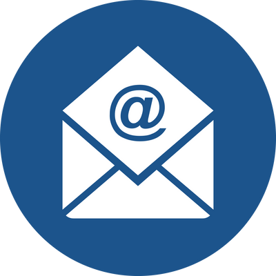 Email icon in blue circle
